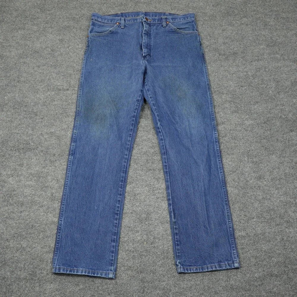 Wrangler 13MWZ Jeans Mens 36x32 Blue Cowboy Cut Original Fit Straight Leg Denim